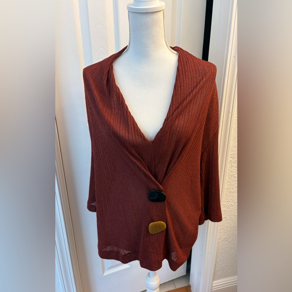 Zara Rust Cardigan with Button Accents